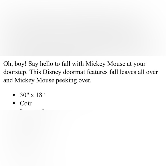 Disney Mickey Mouse Welcome Doormat - New - Picture 3 of 3